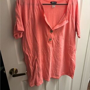 HEIMISH USA Coral V-Neck Button Tunic